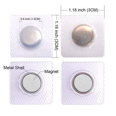 Zink PVC coating staal verborgen onzichtbare naai magnetische knop voor kleding