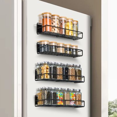 Afneembare functioneel ontworpen supersterk 2-lagig magnetisch specerijenrek voor koelkast