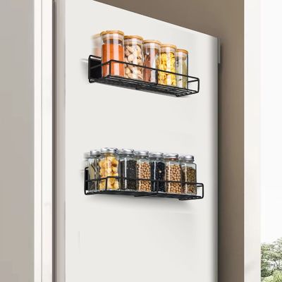 Afneembare functioneel ontworpen supersterk 2-lagig magnetisch specerijenrek voor koelkast