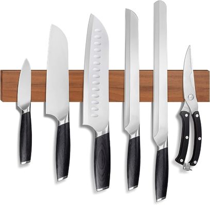 16 inch professionele houten magnetische mes strip ruimtebesparende mes rek met stroom ideaal voor blokken roll tassen