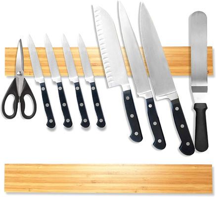 Bamboe Hout Keukenmes Magnetische Houder Sterk Krachtig Messer Rack Opbergplaats Display Organisator