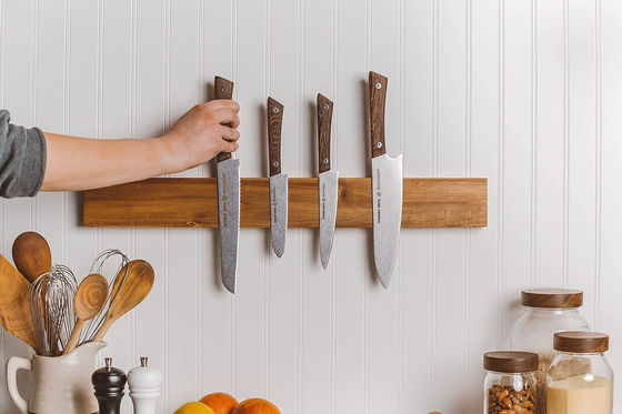 Aanpassen van uw keuken Aanvaardend aangepast logo voor Acacia Hout Magnetische messtrips