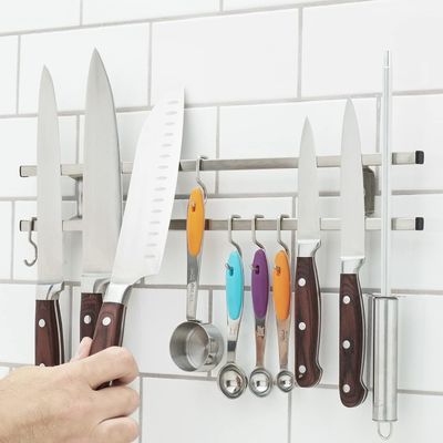Moderne keukenkamer blok buis roestvrij staal magnetisch meshouder met hanger haak