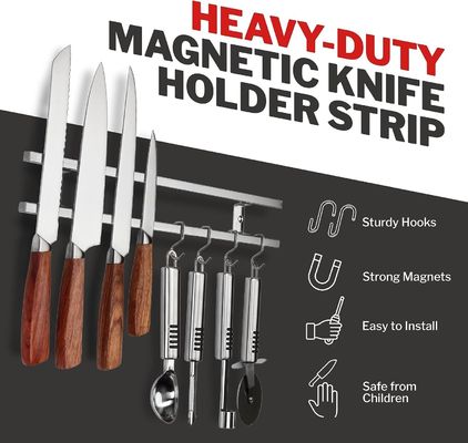 Moderne keukenkamer blok buis roestvrij staal magnetisch meshouder met hanger haak