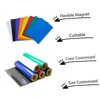 Gepersonaliseerde direct kwaliteitsflexible rubber magnetband/rol/plaat met 3M-kleving