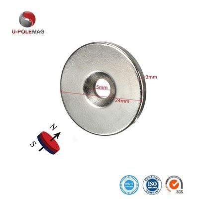 Rare Earth Hollow Circle Disc Magnet N52 met Countersunk Hole 10 en ±10% Tolerantie