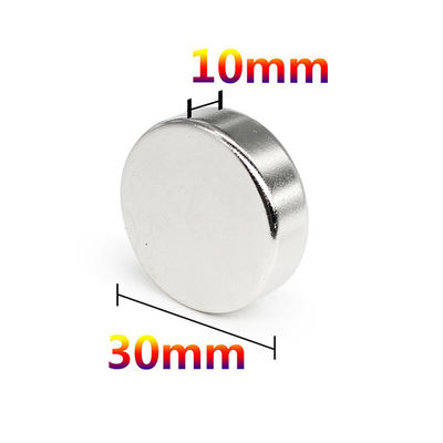 Krachtige zeldzame aardmagneet NdFeb Permanent N52 Axial Circular Neodymium Magneten D30x10mm