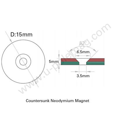 Industriële N52 Neodymium Rare Earth Countersink Hole Magnets met Nickelcoating