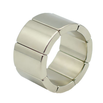 Op maat gemaakte NdFeB-motorboogmagneet Supergrote Neodymiumsegmentmagneet met N35-N52-klasse