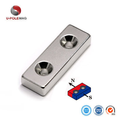 10000 Gauss N52SH Sterk blokmagneet met 2 gaten Neodymium NdFeB materiaal