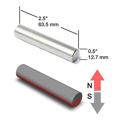 M8 gaten met cilindrische neodymiummagneet roestvrijstalen staaf voor het verwerken van composiet